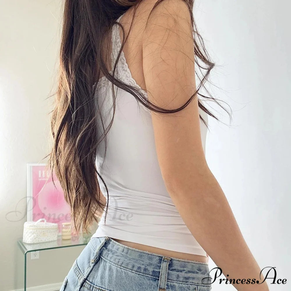 Ornamental Edging Gathered V-Neck Crop Top croptop-250223