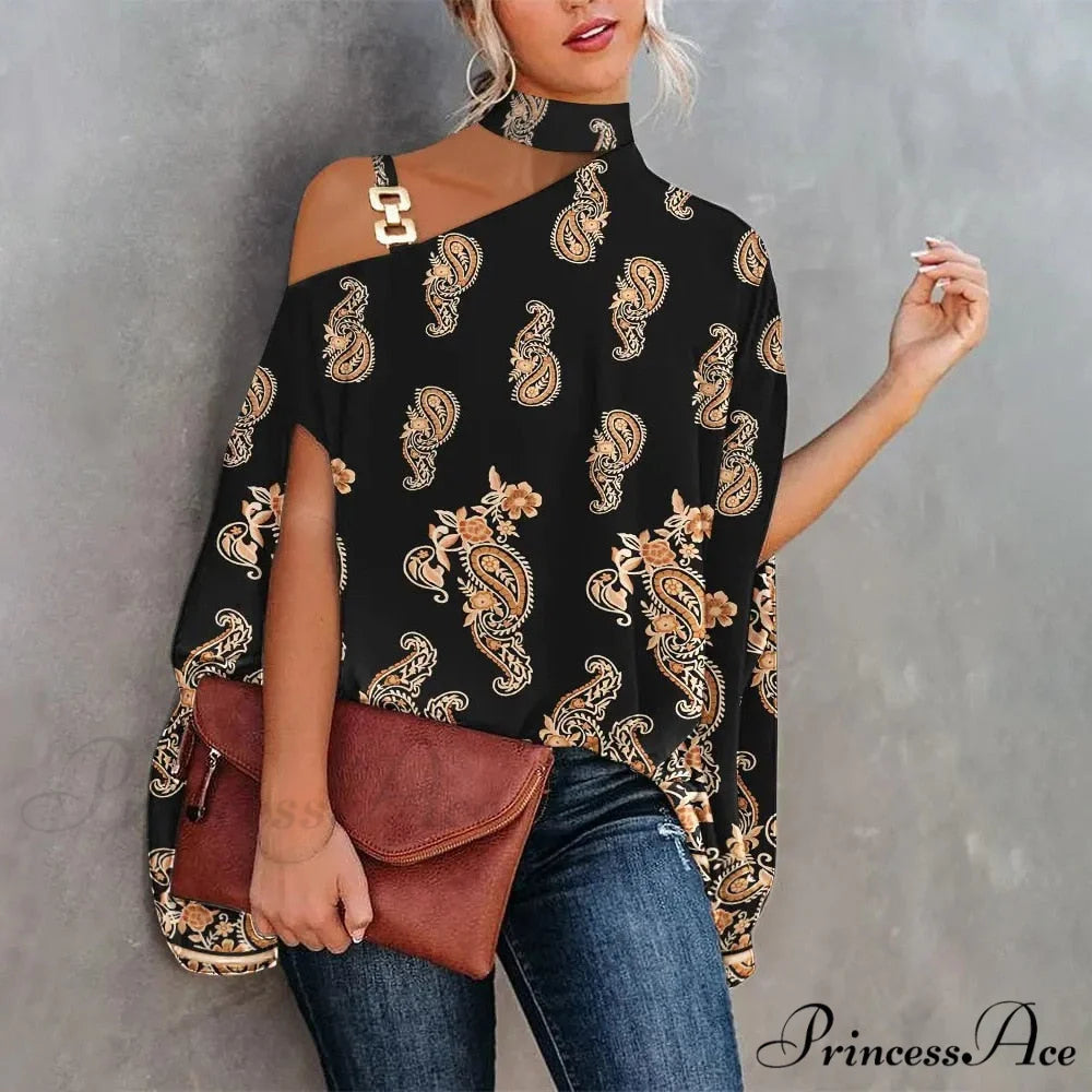 Out Warm-Season Youth Metal Patchwork Top Blouse Halter Brief Casual Design Hollow Arm New Army Green / S