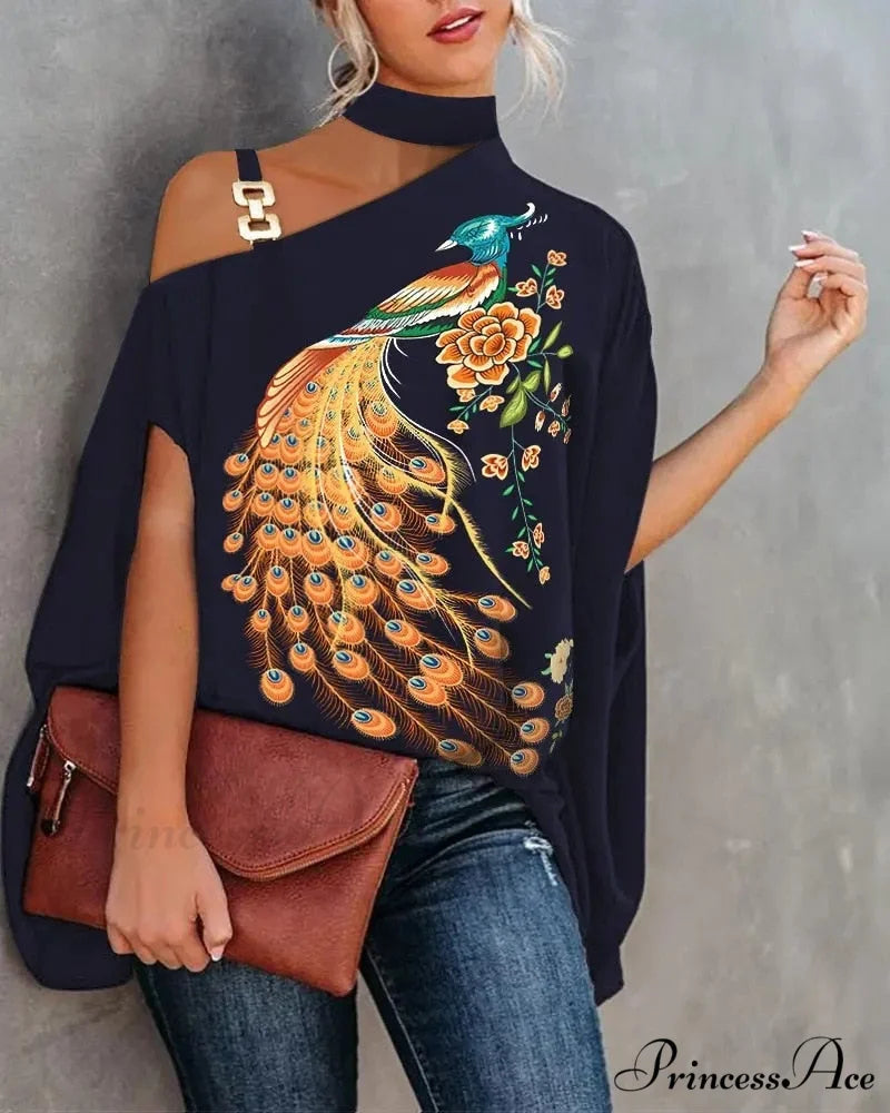 Out Warm-Season Youth Metal Patchwork Top Blouse Halter Brief Casual Design Hollow Arm New Dark Grey / S
