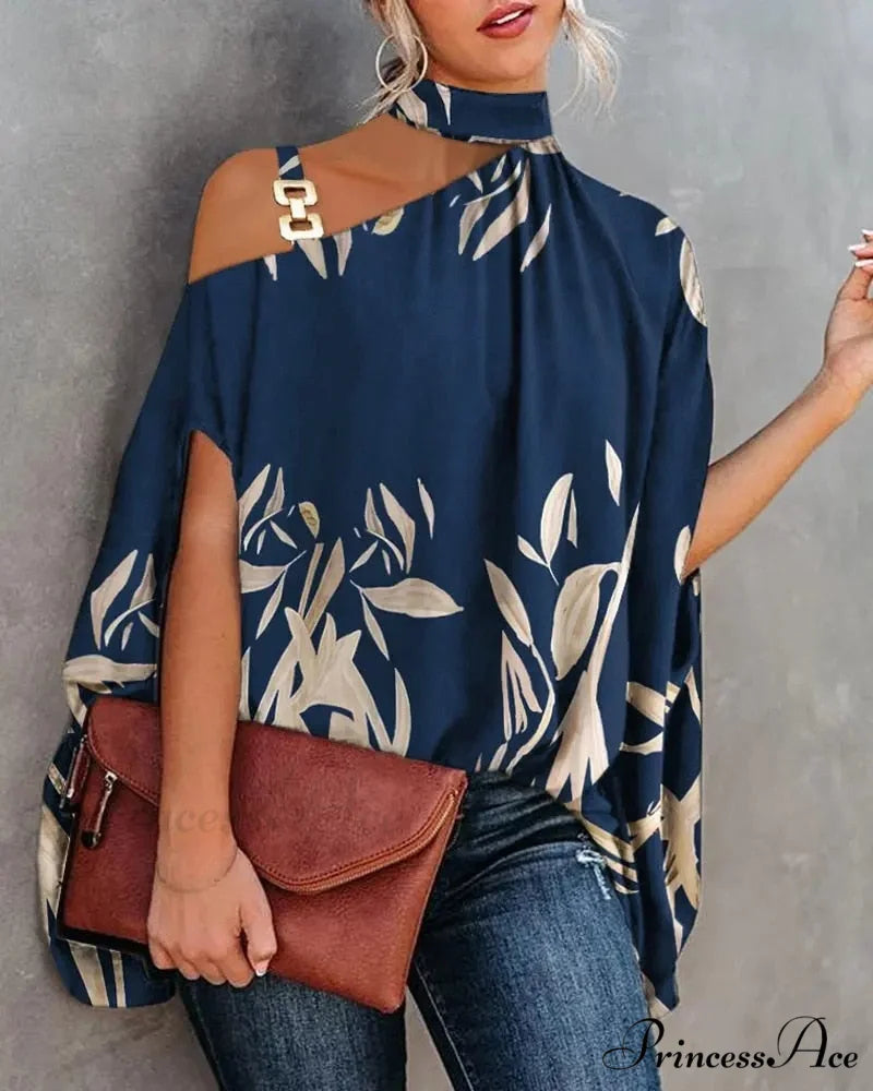Out Warm-Season Youth Metal Patchwork Top Blouse Halter Brief Casual Design Hollow Arm New Orange / S