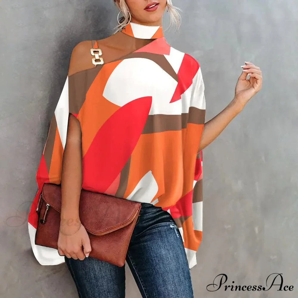 Out Warm-Season Youth Metal Patchwork Top Blouse Halter Brief Casual Design Hollow Arm New Pink / S