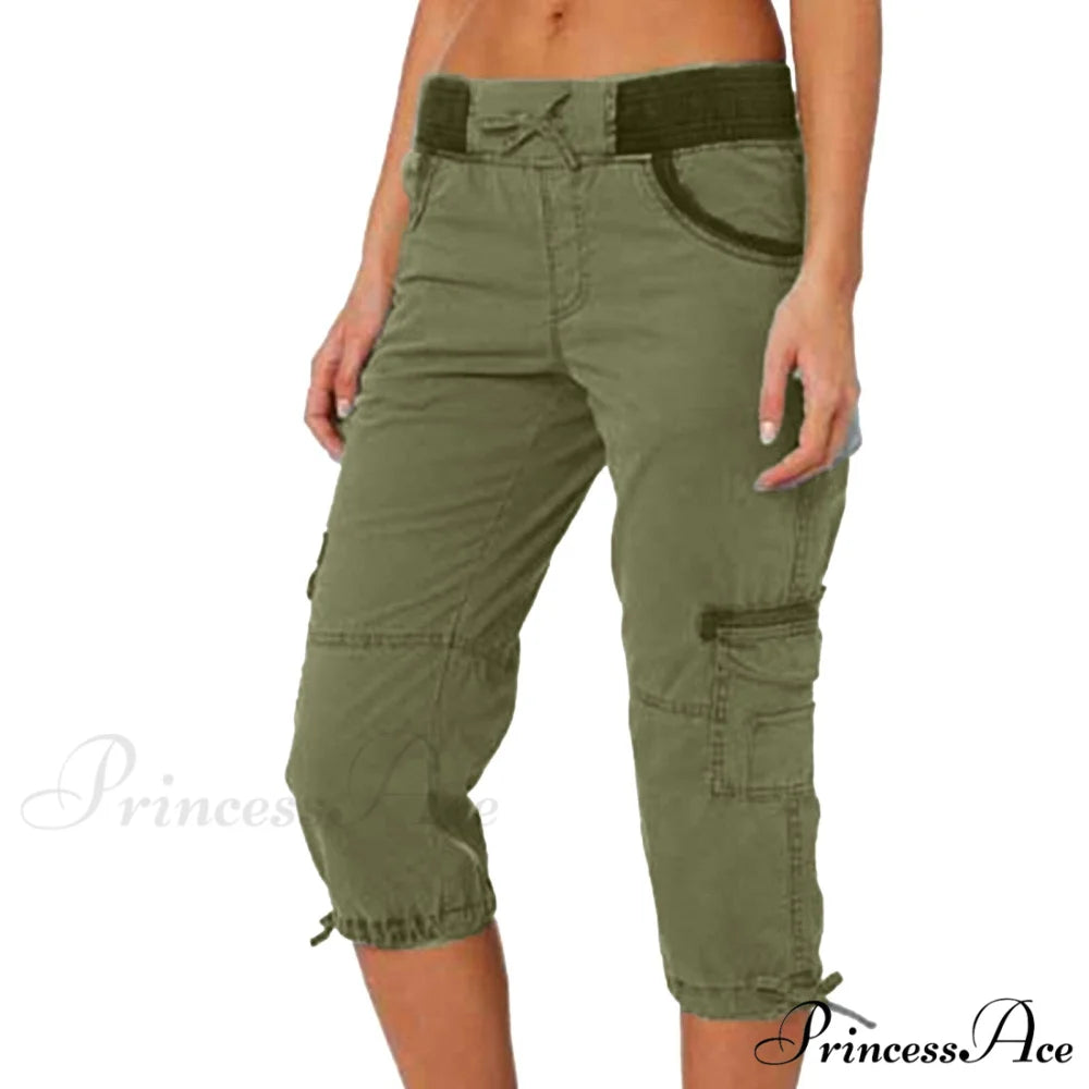 Overalls Thin Loose Cargo Shorts Pantalones Yellow / S