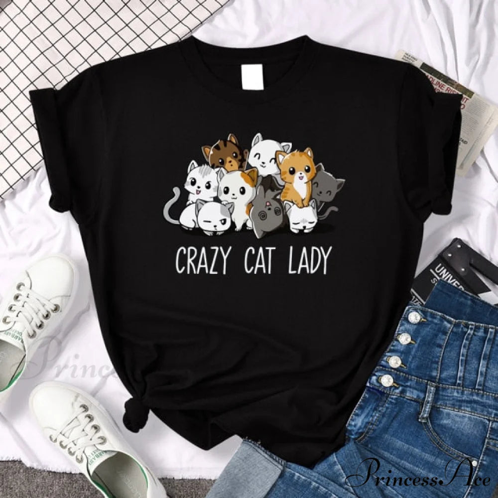 Oversize Fashion Clothing Funny Korean Style T-Shirts Black 14 / XL