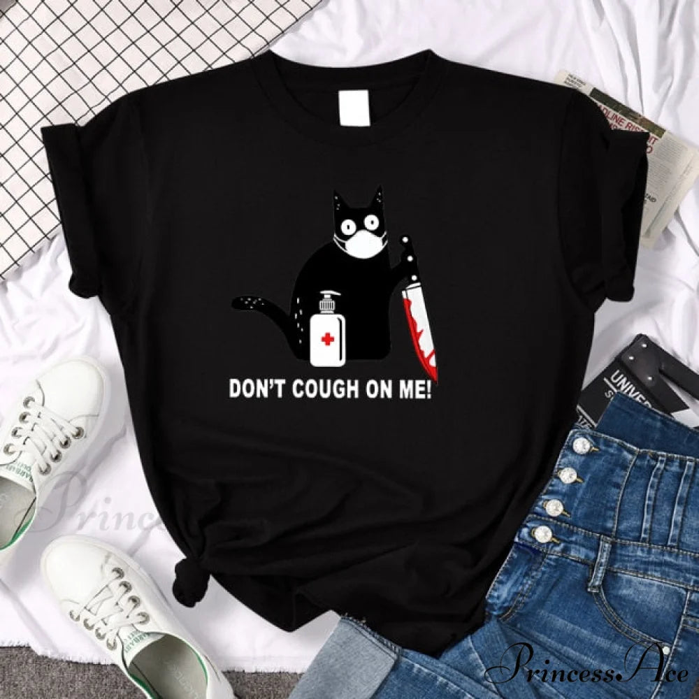 Oversize Fashion Clothing Funny Korean Style T-Shirts Black 15 / XL