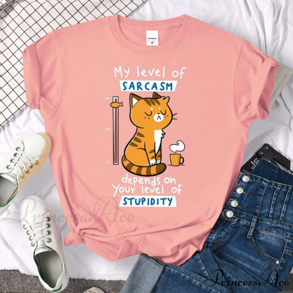 Oversize Fashion Clothing Funny Korean Style T-Shirts Pink / XL