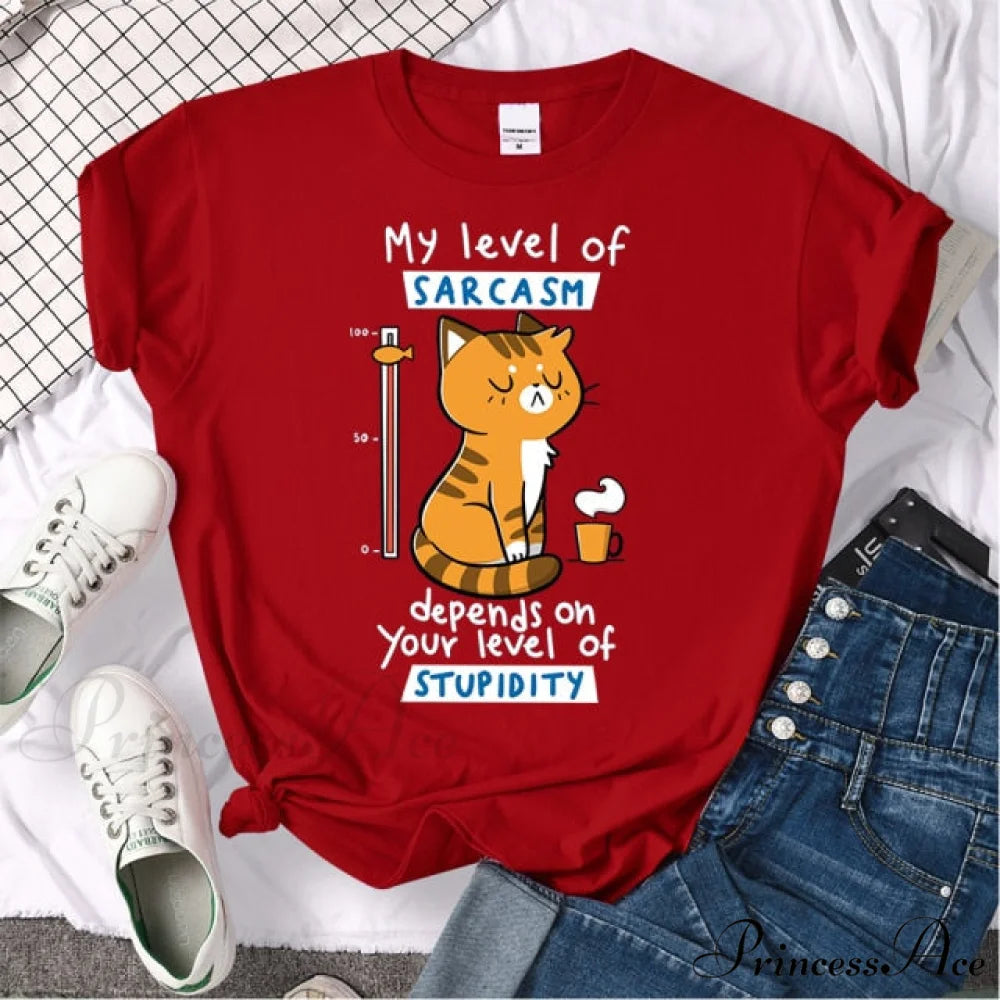 Oversize Fashion Clothing Funny Korean Style T-Shirts Red / XL