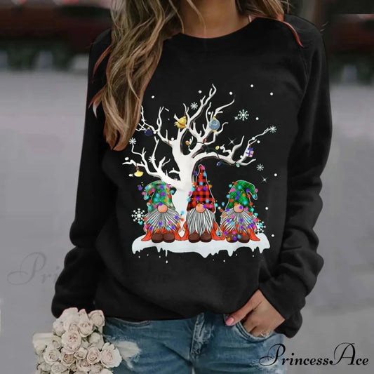 Oversize Workout Ugly Xmas Long Sleeve Christmas Hoodie Black / S Christmas Hoodies-L