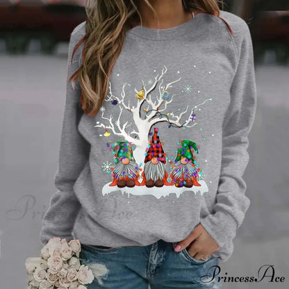 Oversize Workout Ugly Xmas Long Sleeve Christmas Hoodie Grey / S Christmas Hoodies-L