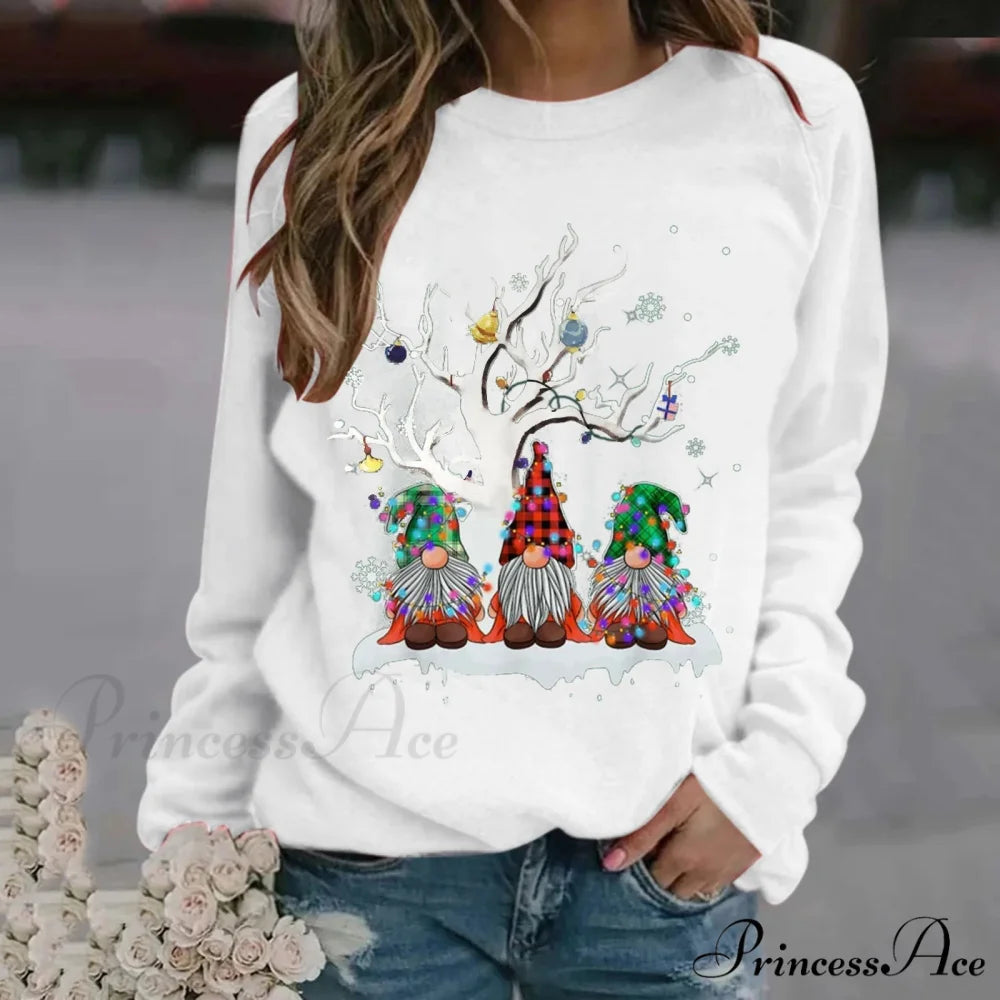 Oversize Workout Ugly Xmas Long Sleeve Christmas Hoodie White / S Christmas Hoodies-L
