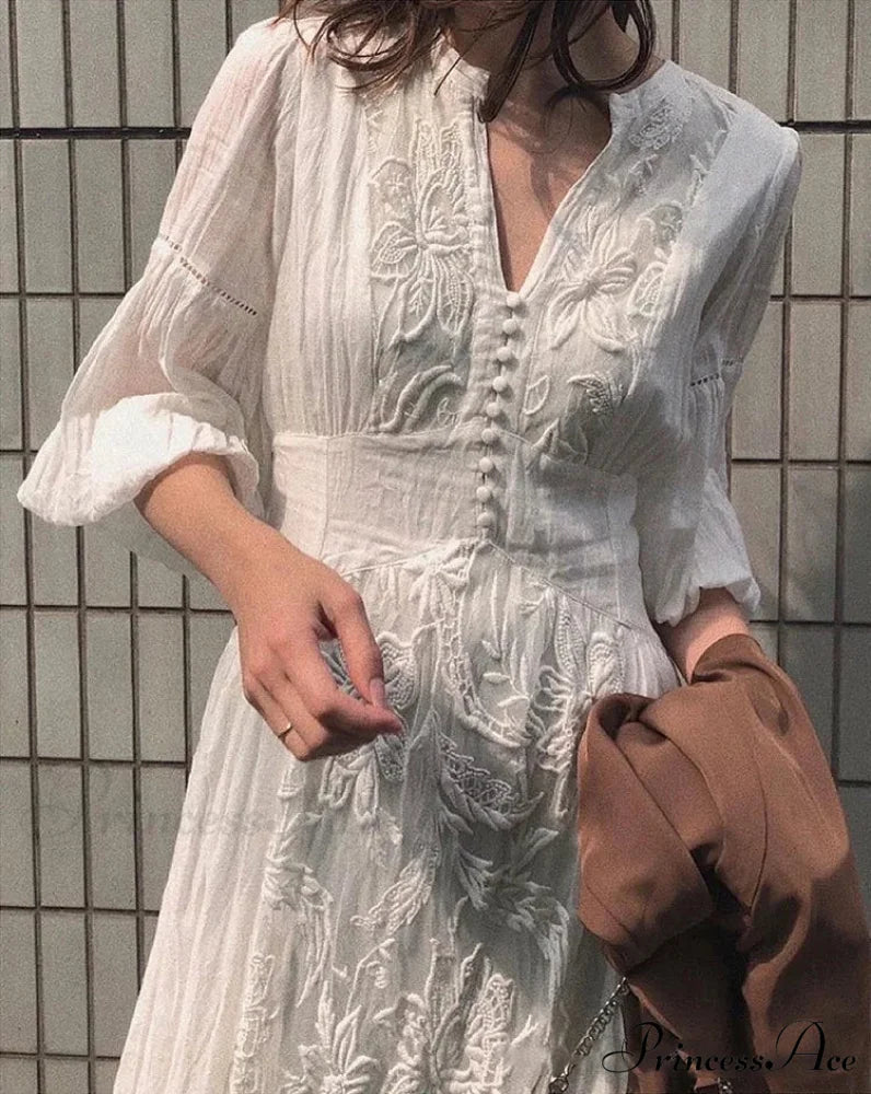 Oversized Long Sleeve Floral Ethnic Boho Dress bohodress-250126