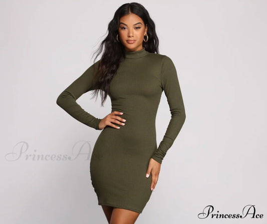 Own Knit Stylish Ruched Mini Dress