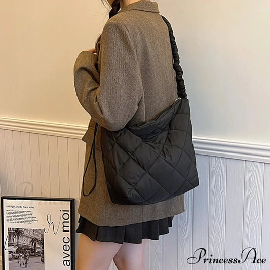 Padded Puffer Tote Shoulder Bag for Women shoulder-250126