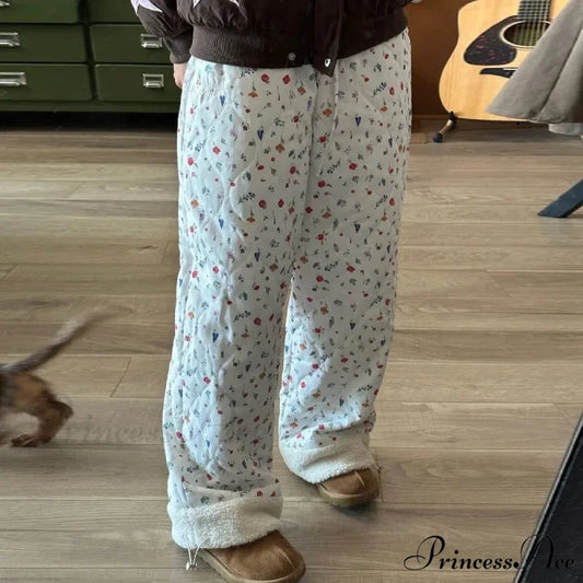 Padded Soft Winter Trousers 2000s Trousers pants-241228
