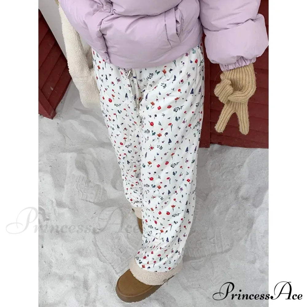 Padded Soft Winter Trousers 2000s Trousers pants-241228
