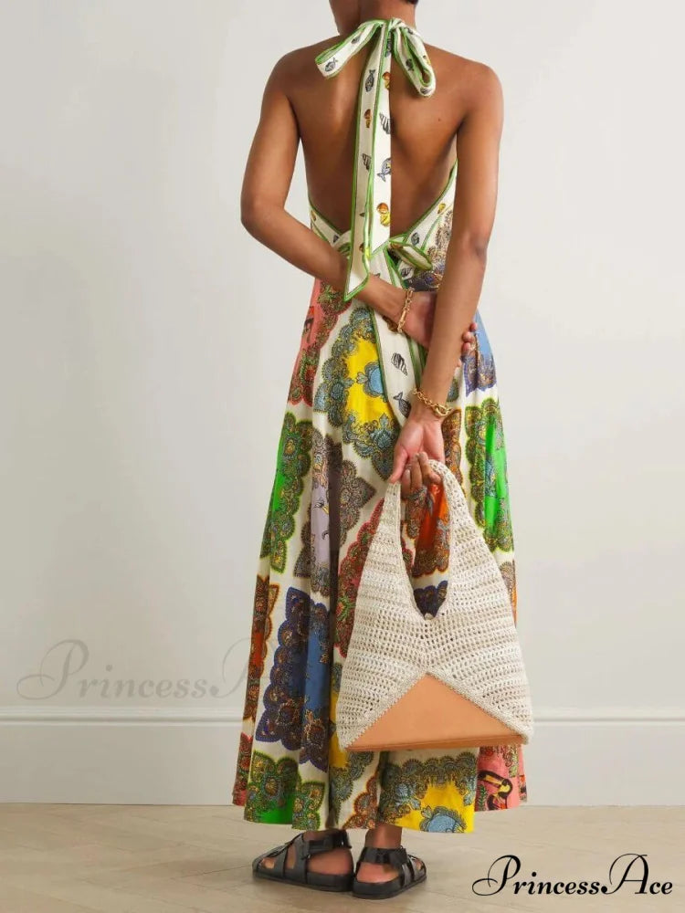 Paisley Satin Stylish Floral Midi Dress