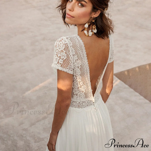 Pale Transparent Rear Seashore Wedding Gown weddingdress-250223