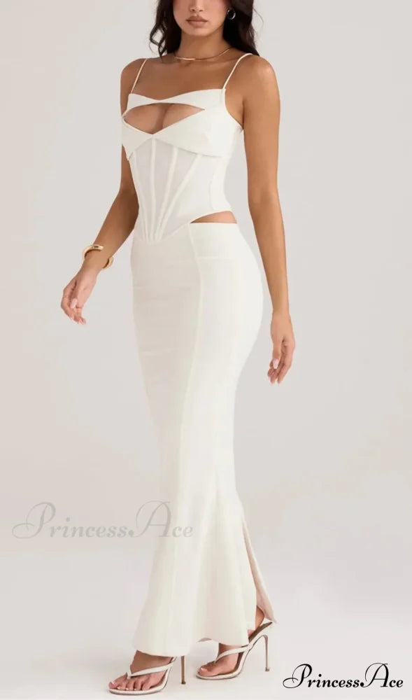 Paloma Ivory Stylish Corset Maxi Dress 16 Days / 4 / S / White