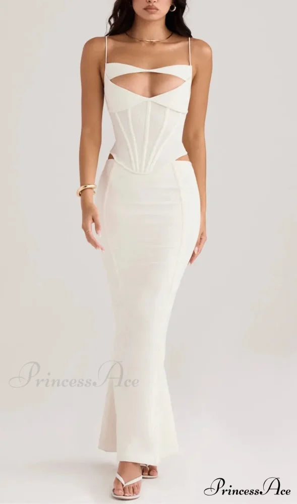 Paloma Ivory Stylish Corset Maxi Dress 4 Days / 4 / S / White