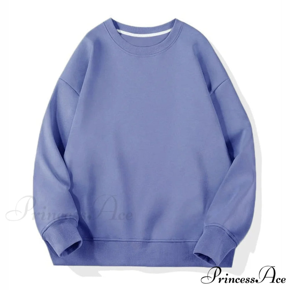 Pants Plus Fleece Casual Women Sweatshirt Couple Tracksuit Unisex Hoodies 2-Piece Size Sweatshirt 1-Blue / S