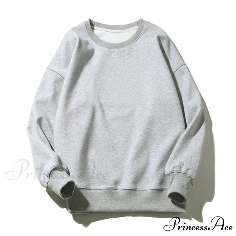 Pants Plus Fleece Casual Women Sweatshirt Couple Tracksuit Unisex Hoodies 2-Piece Size Sweatshirt 1-Gray / M