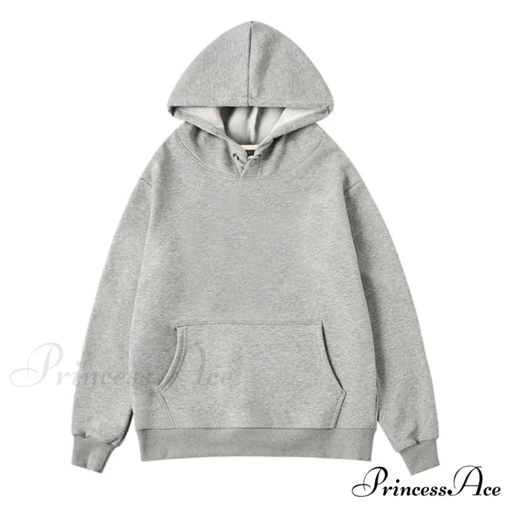 Pants Plus Fleece Casual Women Sweatshirt Couple Tracksuit Unisex Hoodies 2-Piece Size Hoodie-Gray / S