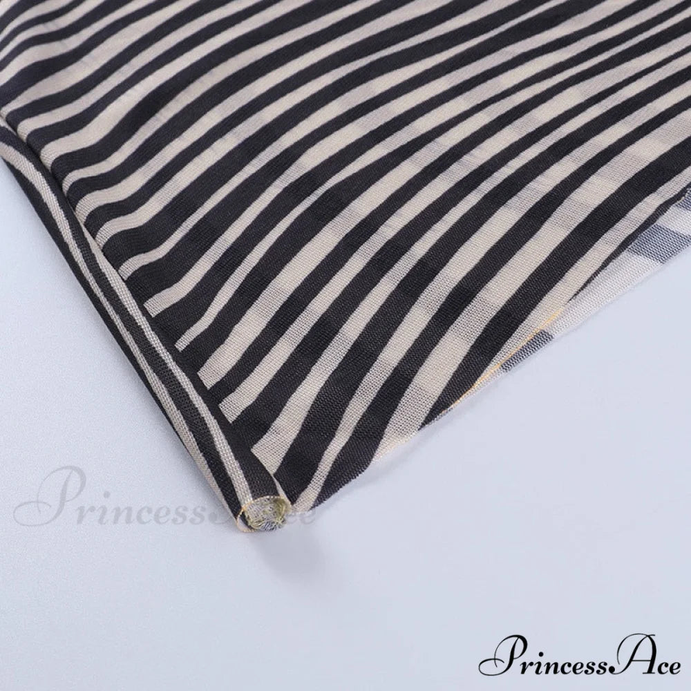Pants Suit Sexy Costume Zebra Co-ord Striped Tracksuit for Mesh + Set 2 T-shirt Piece Long Autumn Women