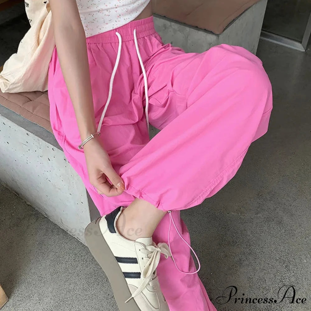 Parachute Tall Waist Drawstring Broad Leg Pant pant-250223