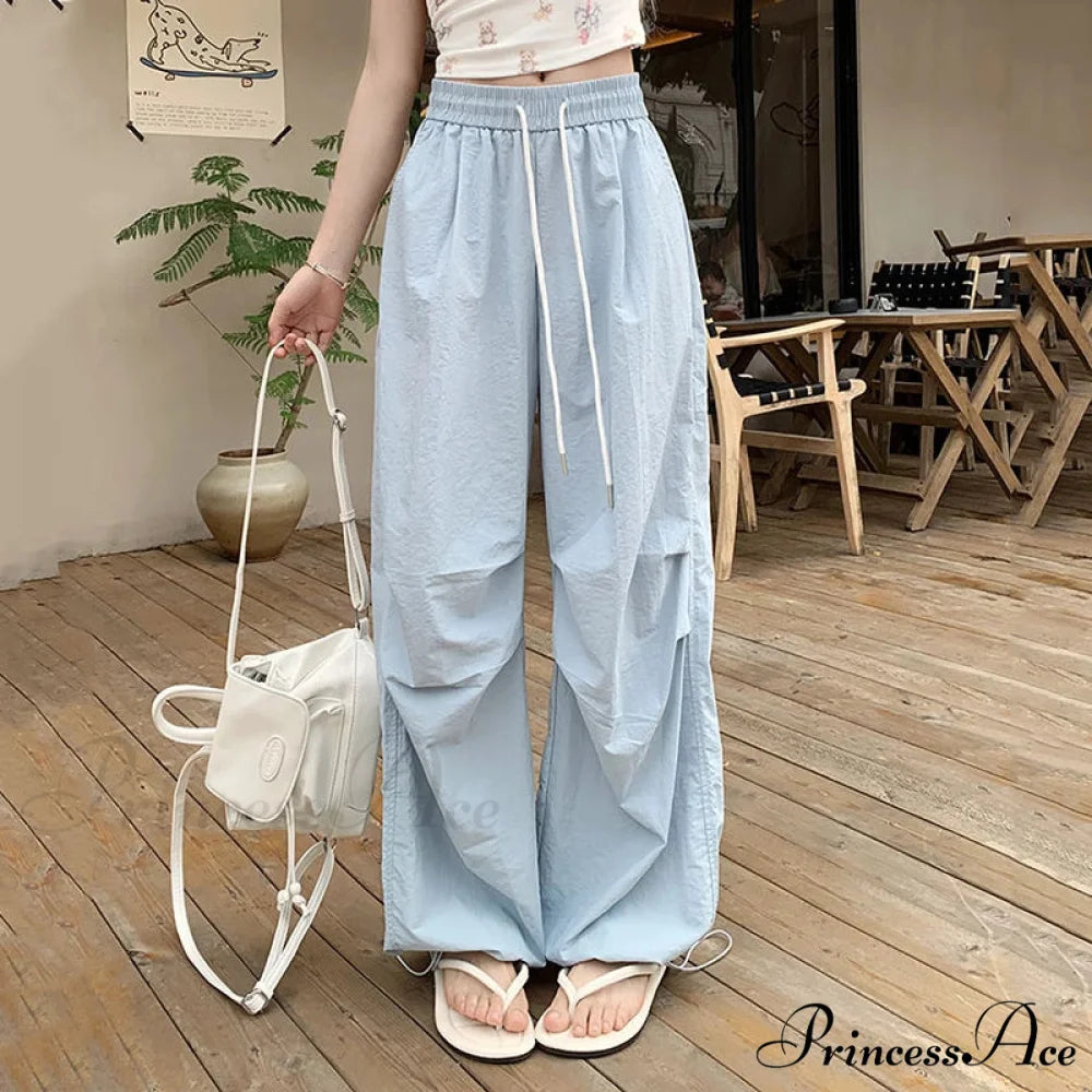 Parachute Tall Waist Drawstring Broad Leg Pant pant-250223