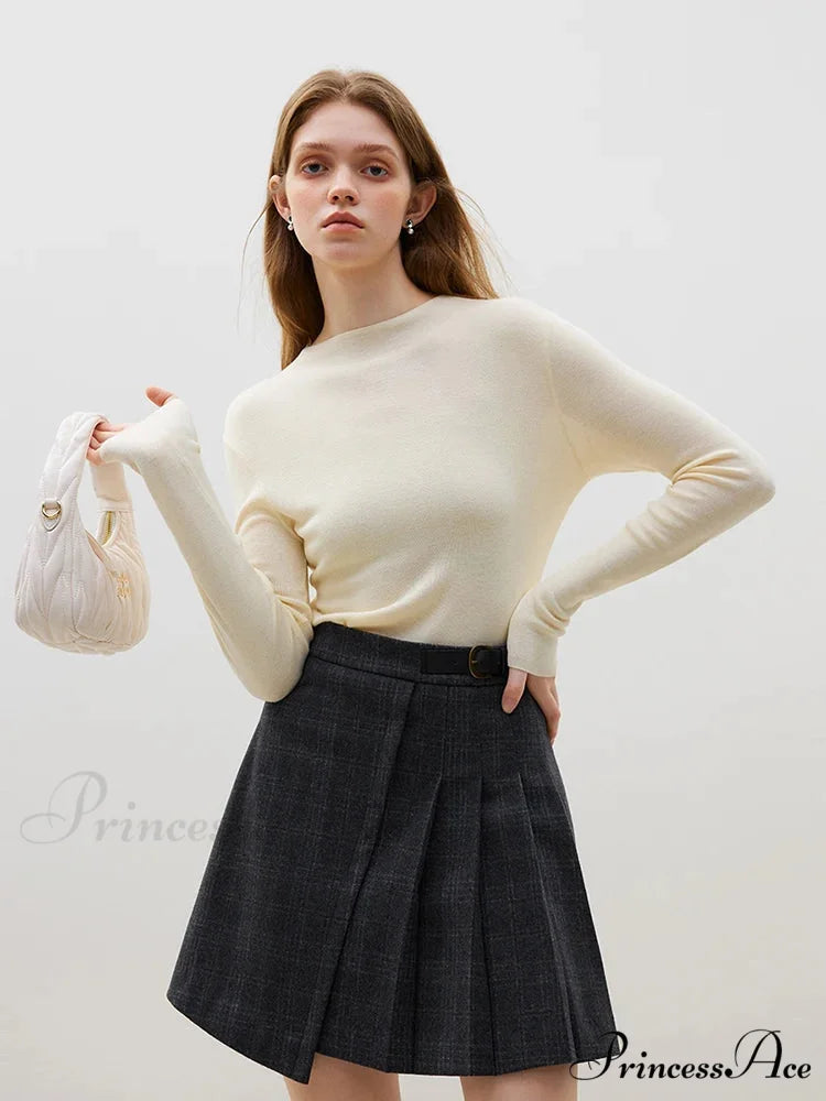 Partial High-necked Cozy Mild Pleasant Relaxed Jumper swraters-241228