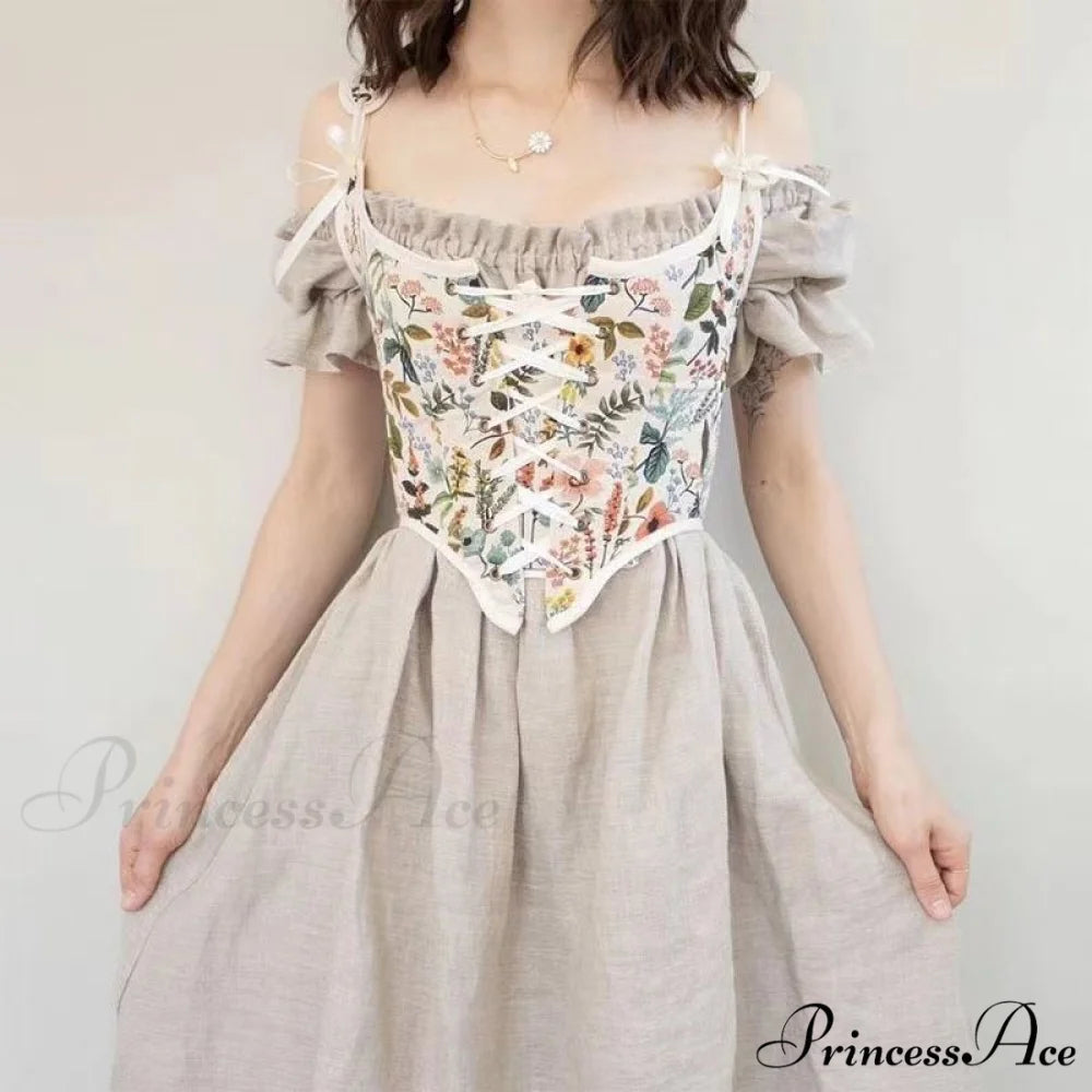 Party Club Designer Camis High Corset Halter Shirts Design Sexy Vintage Flowered Street Bandage Spring Top Style1 White