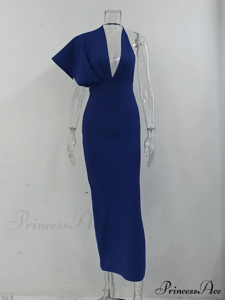 Party Club Neck Backless Orange Black Side Women Trends Long Gown Fashion Evening V Vestidos Gown Draped Split Bandage