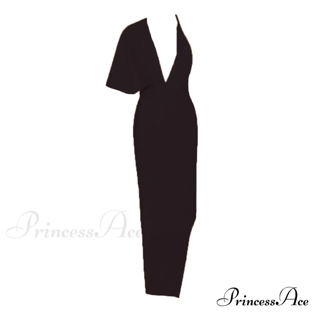 Party Club Neck Backless Orange Black Side Women Trends Long Gown Fashion Evening V Vestidos Gown Draped Split Bandage