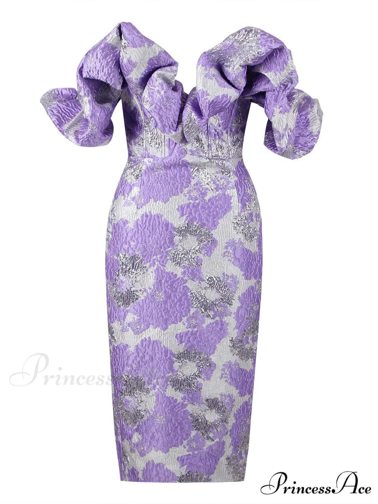Party Dress Women Purple Bodycon Dress