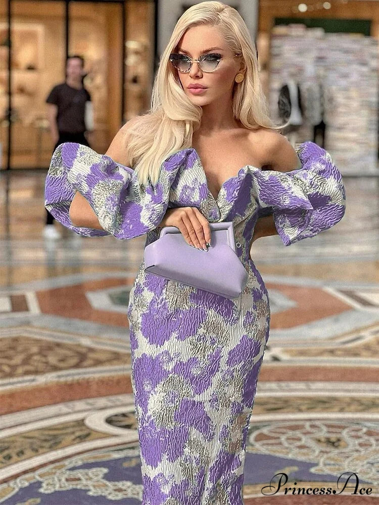 Party Dress Women Purple Bodycon Dress Purple / XS