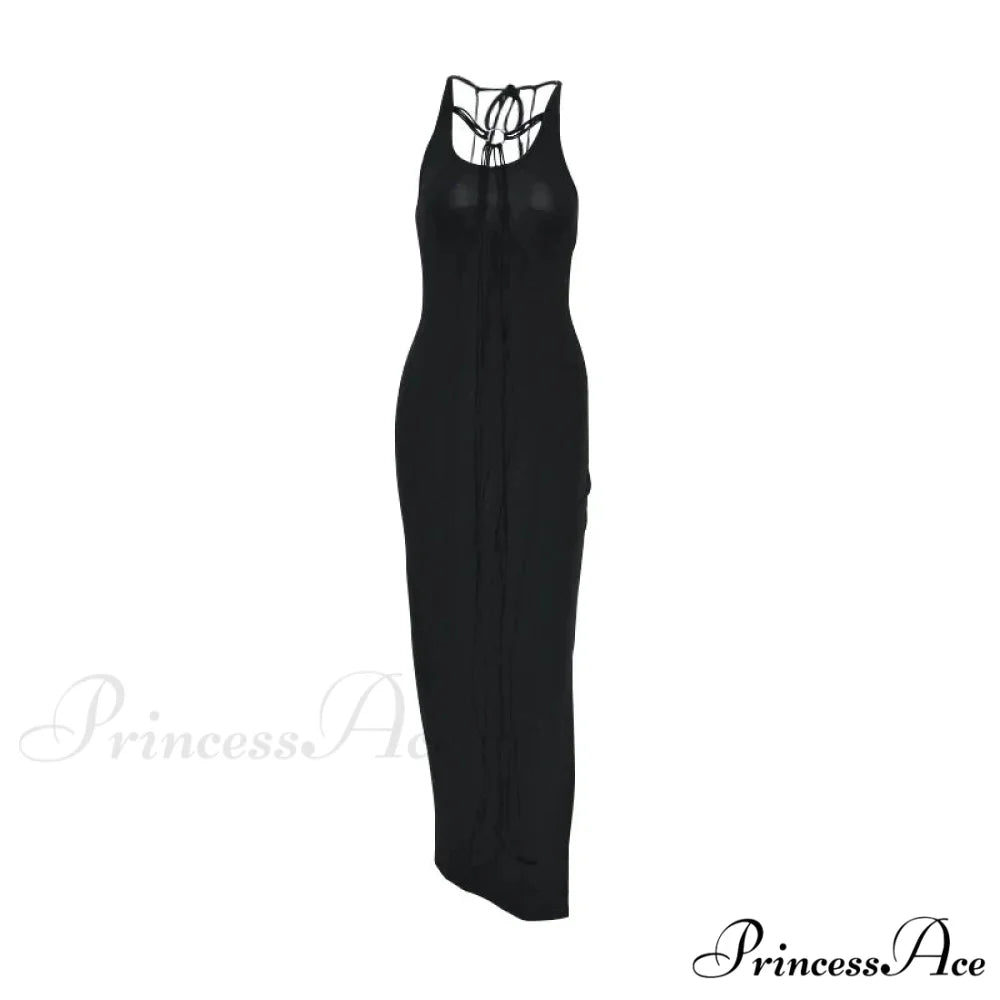 Party Fashion Bandage Sleeveless Backless Long Casual Elegant Bodycon Dress