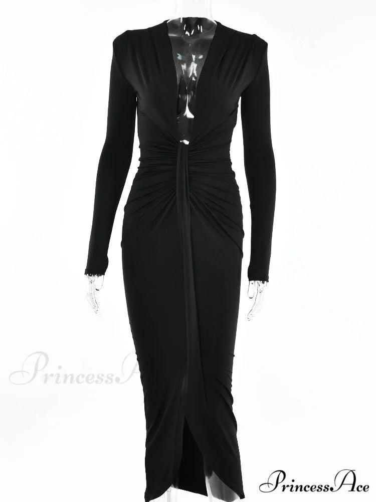 Party Robe Bodycon Deep V Neck Bandage Ladies Dress
