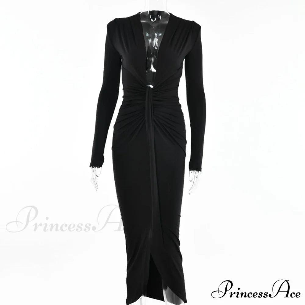 Party Robe Bodycon Deep V Neck Bandage Ladies Dress