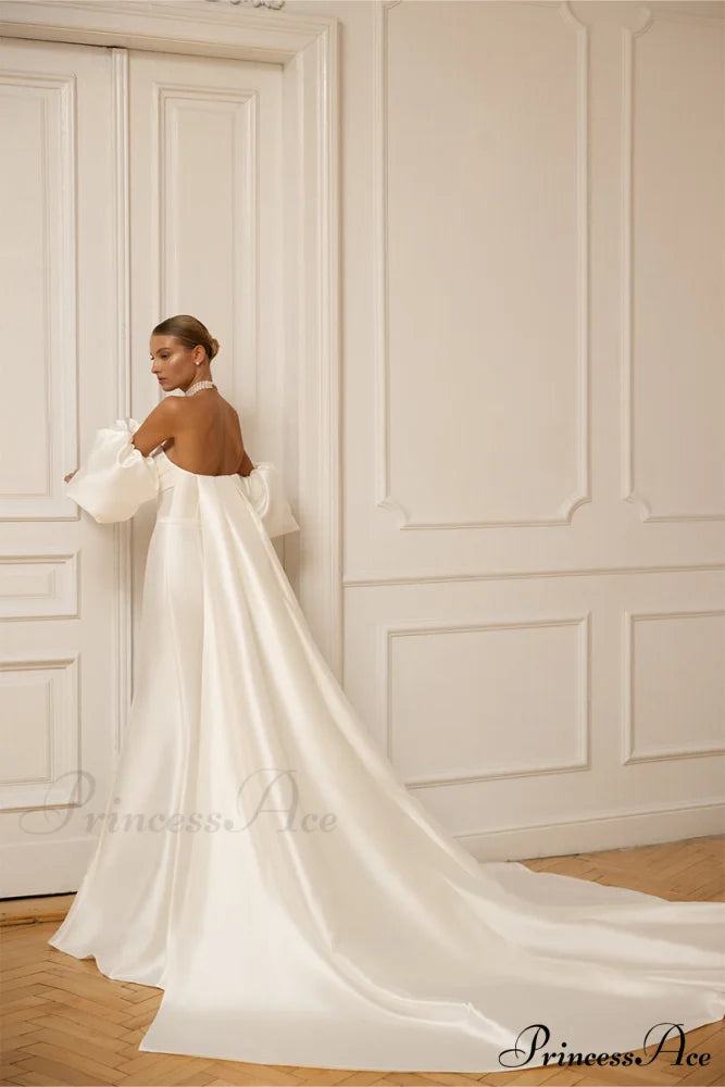 Passionate Love Strapless Trendy Satin Wedding Gown