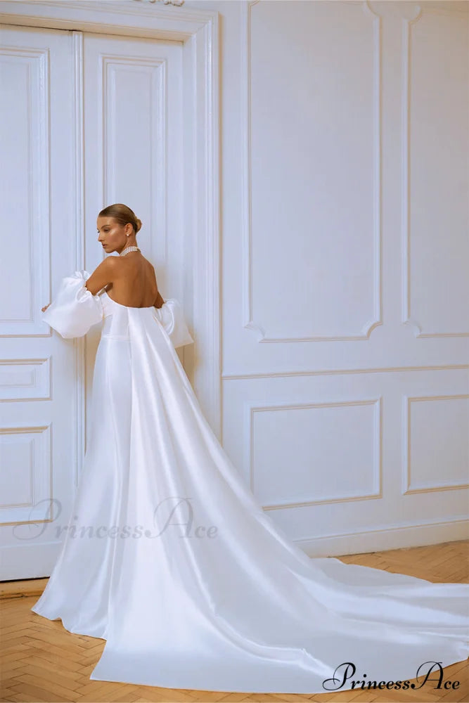 Passionate Love Strapless Trendy Satin Wedding Gown