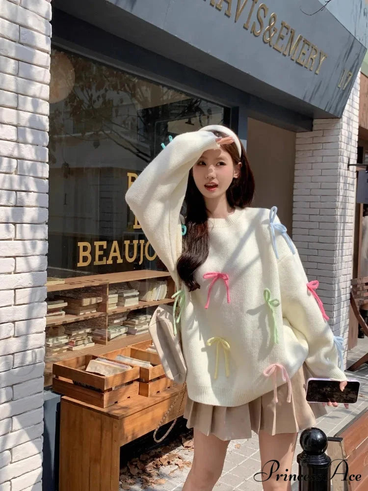 Pastel Elegant Bow Sweater