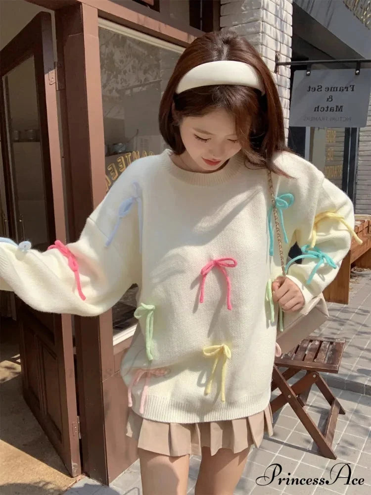 Pastel Elegant Bow Sweater