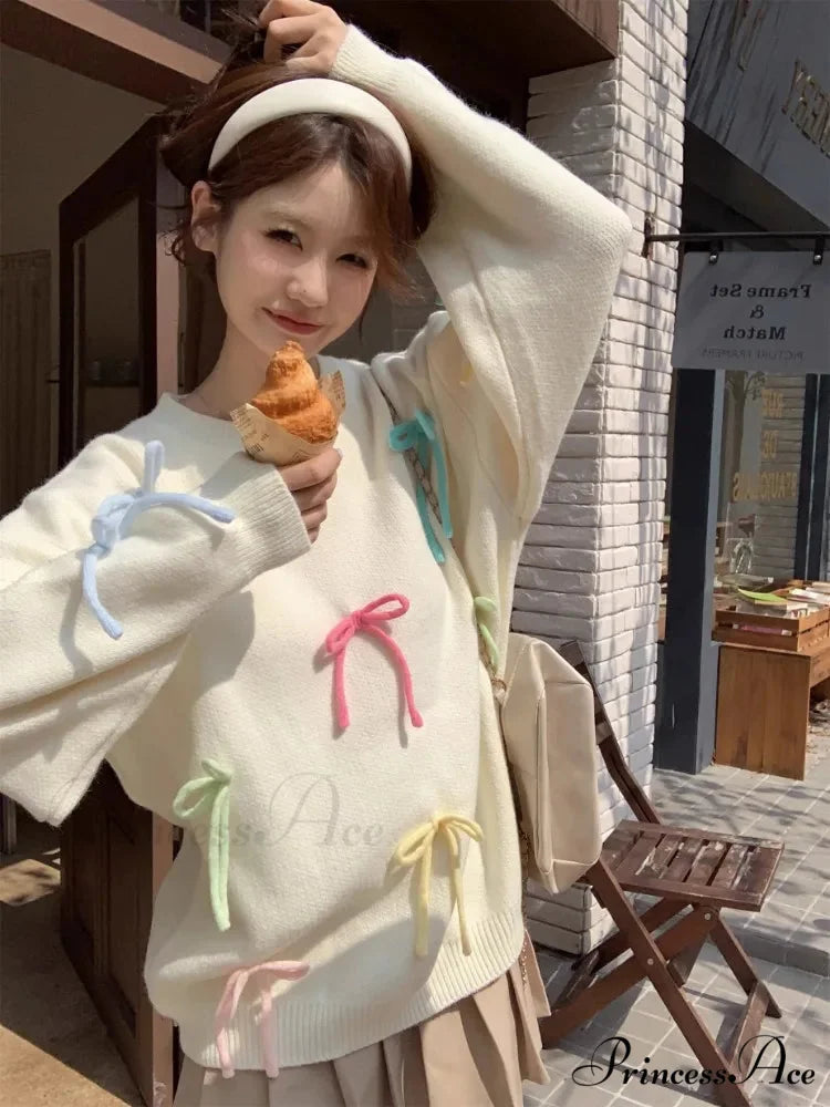 Pastel Elegant Bow Sweater