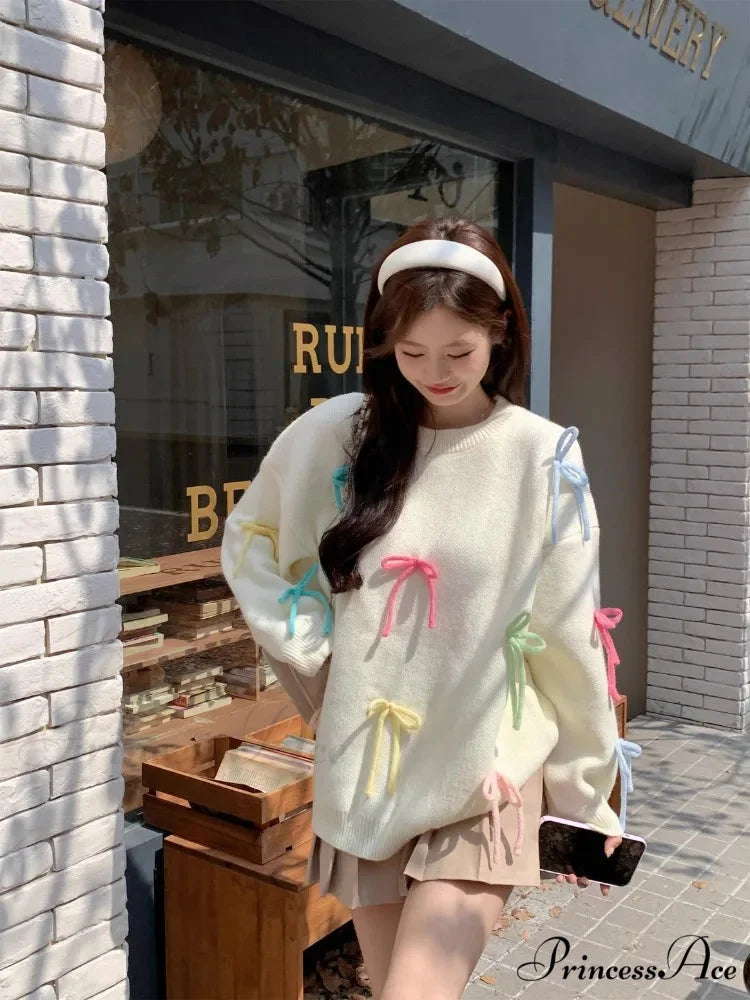 Pastel Elegant Bow Sweater