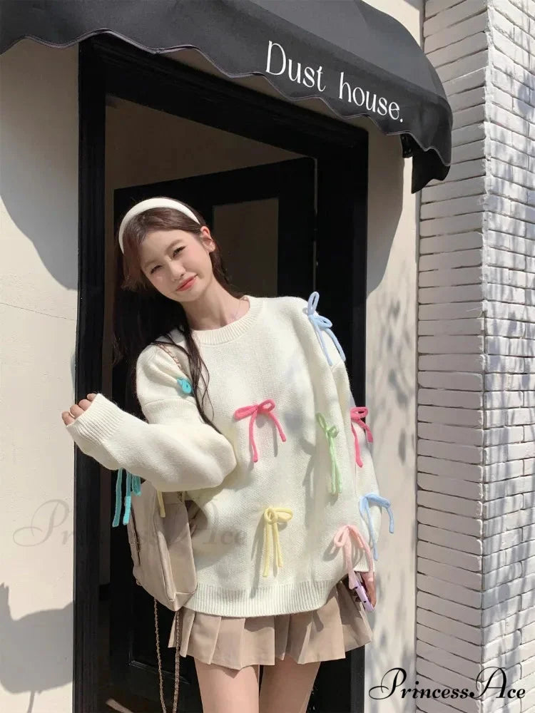 Pastel Elegant Bow Sweater