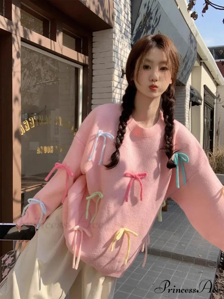 Pastel Elegant Bow Sweater
