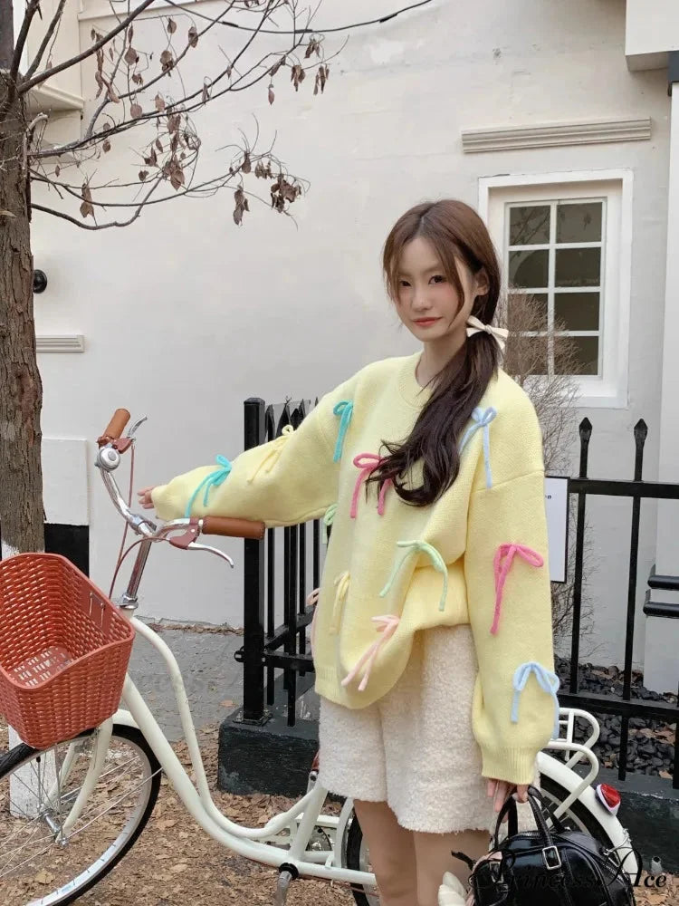 Pastel Elegant Bow Sweater