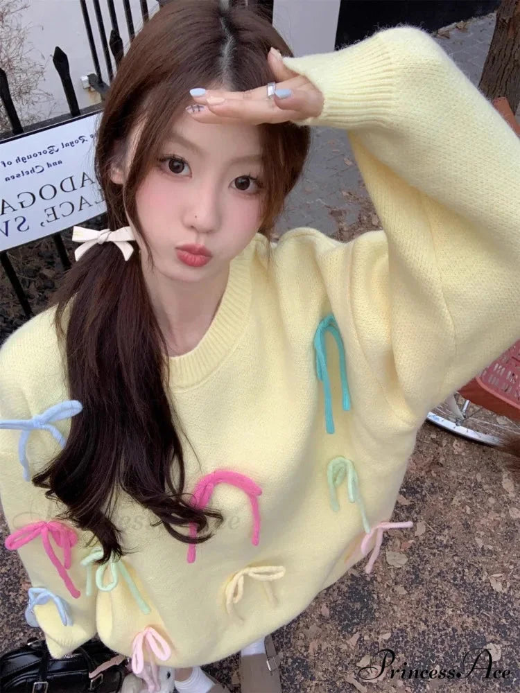 Pastel Elegant Bow Sweater