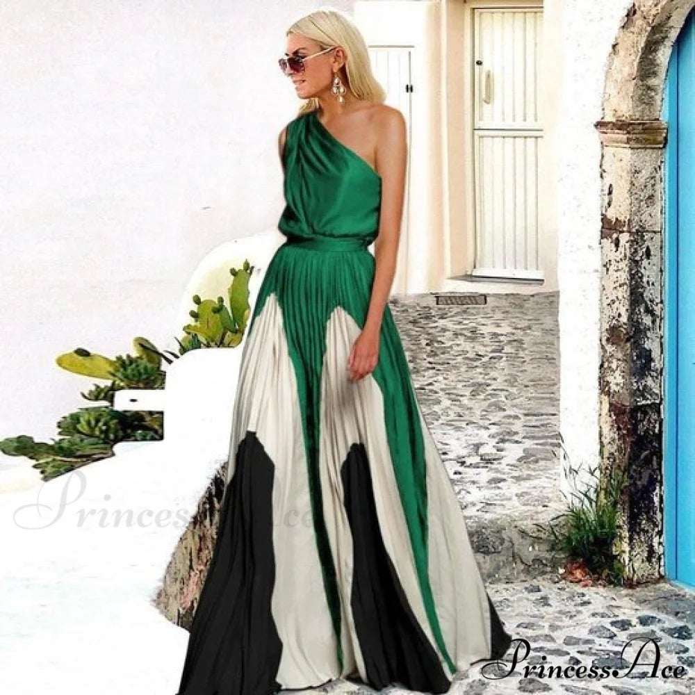 Patchwork Black Club Party High Night One Women’s Gown Off - Street Shoulder Dress gn gy / S