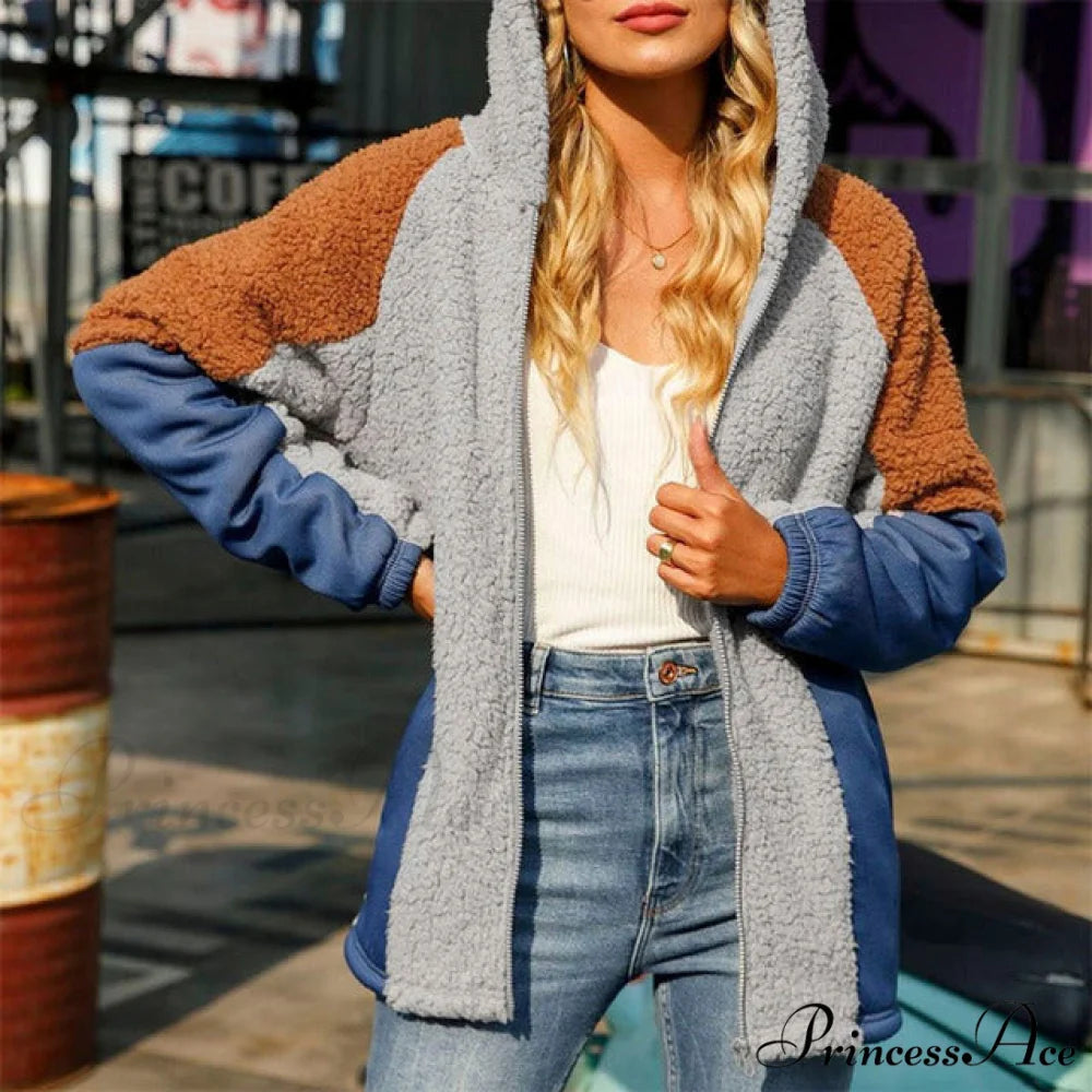 Patchwork Hooded Coat