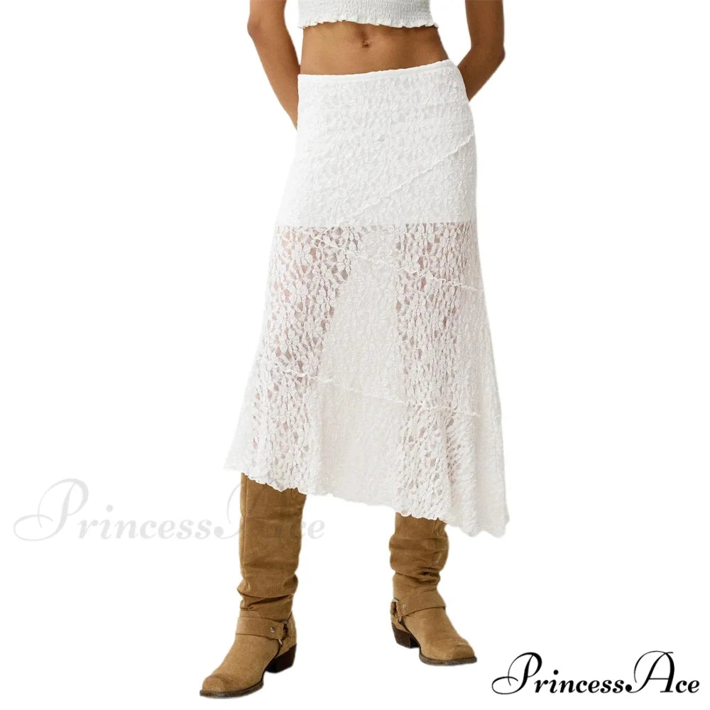 Patchwork Low Waist Summer Long Skirt Informal Skirt skirt-250126